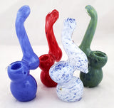 5.5" DECORATED INSIDEOUT GLASS SHERLOCK STYLE HAND BUBBLER SB-9B