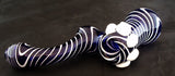 7" DECORATED COLORED GLASS SHERLOCK STYLE HAND BUBBLER. SB-10