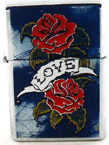 LOVE DESIGN WINDPROOF OIL LIGHTER. MIXED DESIGNS. WLTR-LUV